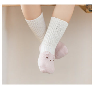 Calcetines Infantiles con Contraste de Colores Otoñales y Diseño Estéreo - Image 10
