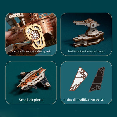 Puzzle 3D de Madera Nave Espacial Fantasía - Modelo Submarino Veinte Mil Leguas - Image 11
