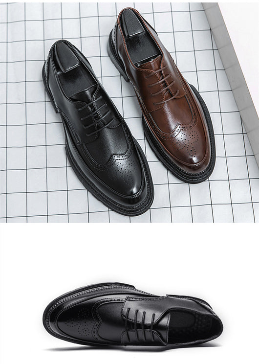 Zapatos de Cuero Puntiagudos Estilo Coreano Casual Formal Británico - Image 12