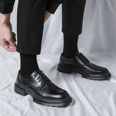 Zapatos de Cuero Puntiagudos Estilo Coreano Casual Formal Británico - Image 16