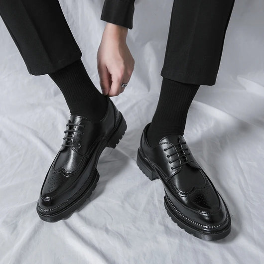 Zapatos de Cuero Puntiagudos Estilo Coreano Casual Formal Británico - Image 17