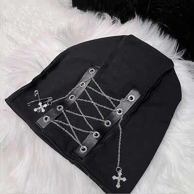 Gorro Gothic Lolita Negro Profundo Estilo Harajuku Punk para Mujer - Image 9
