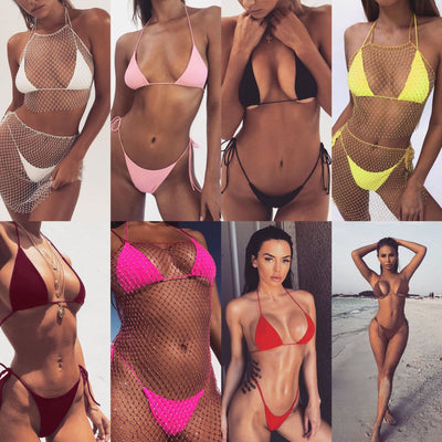 Bikini Bandage Bicolor con Cortes Laterales - Image 35