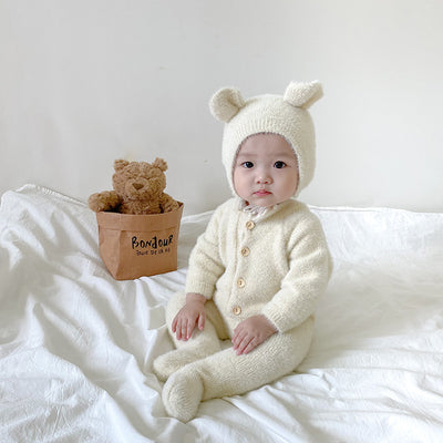 Pijama Enterizo de Bebé en Felpa Mink con Patrón Osito y Pies Cerrados - Image 24