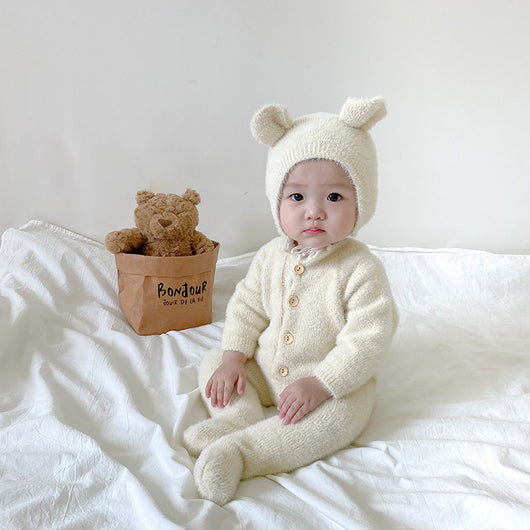 Pijama Enterizo de Bebé en Felpa Mink con Patrón Osito y Pies Cerrados - Image 24