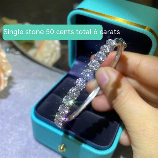 Pulsera de Diamantes Moissanita Color D con Engaste de Cuatro Garras - Image 7