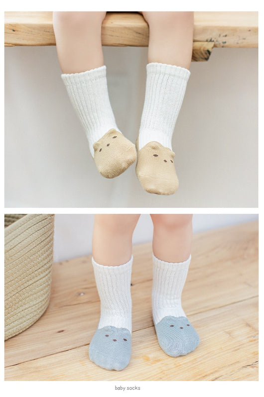 Calcetines Infantiles con Contraste de Colores Otoñales y Diseño Estéreo - Image 12
