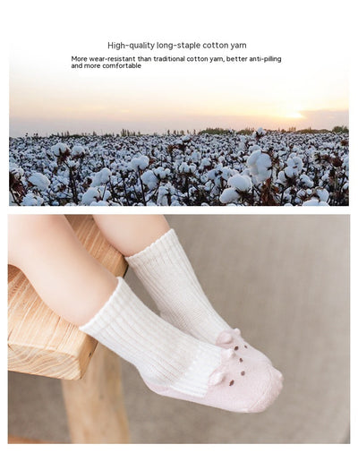 Calcetines Infantiles con Contraste de Colores Otoñales y Diseño Estéreo - Image 13