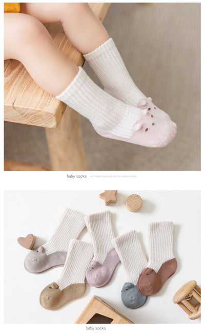 Calcetines Infantiles con Contraste de Colores Otoñales y Diseño Estéreo - Image 18