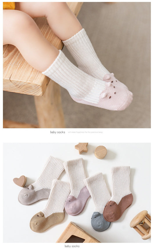 Calcetines Infantiles con Contraste de Colores Otoñales y Diseño Estéreo - Image 18