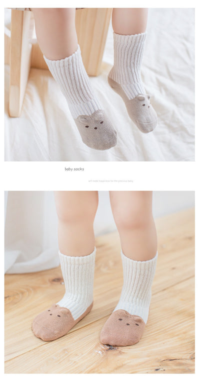 Calcetines Infantiles con Contraste de Colores Otoñales y Diseño Estéreo - Image 19