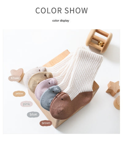 Calcetines Infantiles con Contraste de Colores Otoñales y Diseño Estéreo - Image 21