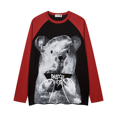 Playera Manga Larga Oso Cartoon con Contraste de Colores - Image 12
