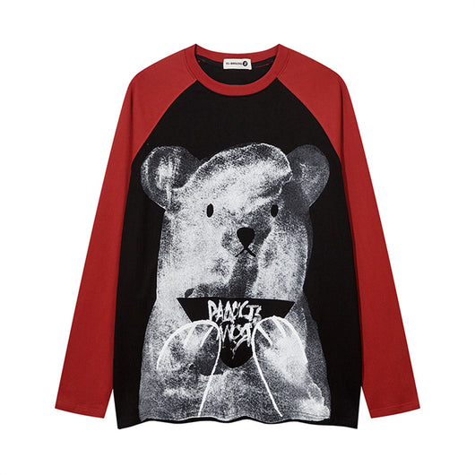 Playera Manga Larga Oso Cartoon con Contraste de Colores - Image 12