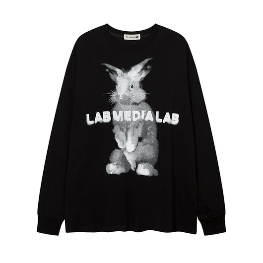 Sudadera Holgada Estampado Conejo Cuello Redondo Manga Larga - Image 23