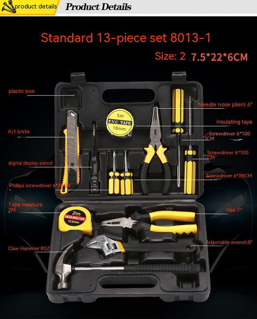 Kit de Herramientas 13 Piezas Multiusos para Auto y Hogar con Alicates de Punta Fina - Image 11