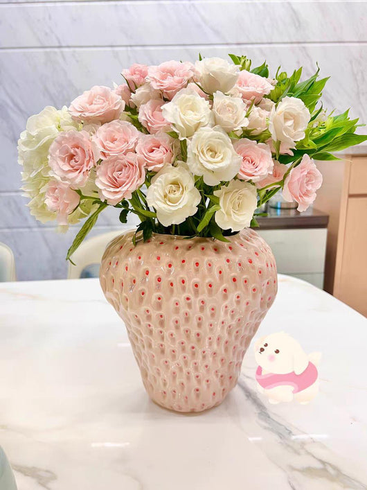 Florero de Cerámica Artesanal con Diseño de Fresa - Image 26