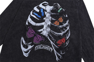 Playera para Hombre con Estampado de Mariposa y Hueso - Image 16