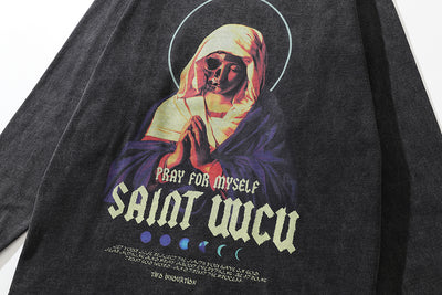 Playera Estampada de Manga Larga con Diseño Religioso para Hombre - Image 29