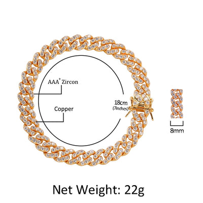 Pulsera Hip-hop Chapada en Oro con Diamantes de Aleación - Image 7