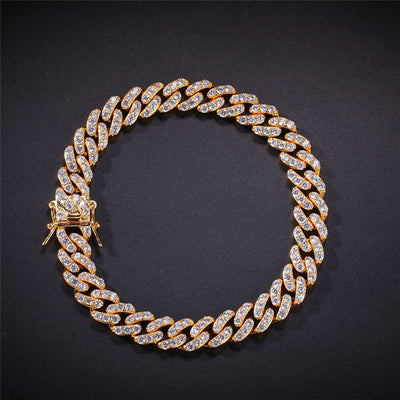Pulsera Hip-hop Chapada en Oro con Diamantes de Aleación - Image 12