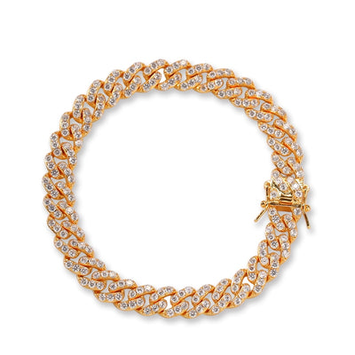 Pulsera Hip-hop Chapada en Oro con Diamantes de Aleación - Image 14