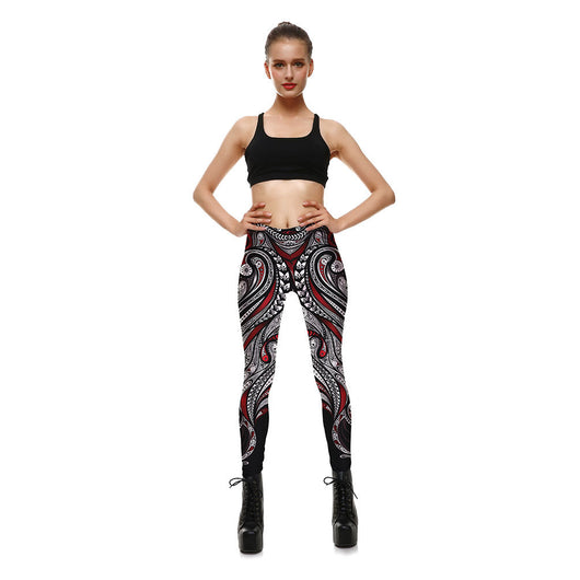 Leggings Deportivos Mandala Rosa y Negro - Tejido Resistente para Yoga - Image 7