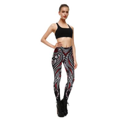 Leggings Deportivos Mandala Rosa y Negro - Tejido Resistente para Yoga - Image 8