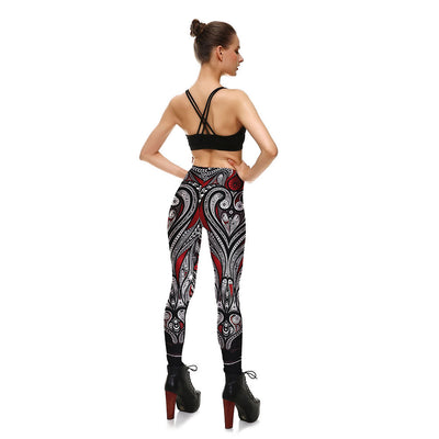 Leggings Deportivos Mandala Rosa y Negro - Tejido Resistente para Yoga - Image 9