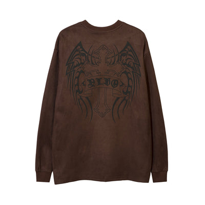 Playera de Manga Larga con Estampado de Cruz para Hombre - Image 26