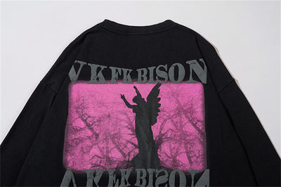 Playera de Algodón Suelta con Estampa Estatua para Hombre - Image 21