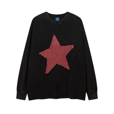 Playera Hombre Cuello Redondo Estrella de Cinco Puntas Manga Larga Oversize - Image 15
