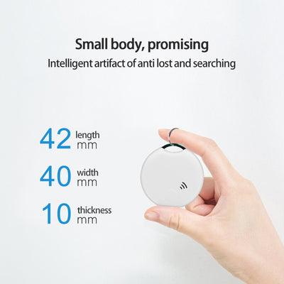 White rectangular Bluetooth pet tracker with rounded corners, a small dot, a line, and a circle on its face. - Image 11