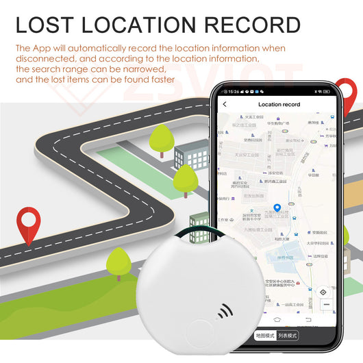 White rectangular Bluetooth pet tracker with rounded corners, a small dot, a line, and a circle on its face. - Image 12