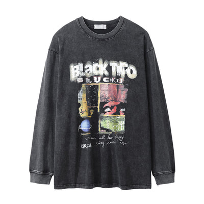 Camiseta Manga Larga Efecto Desgastado con Letras - Image 17