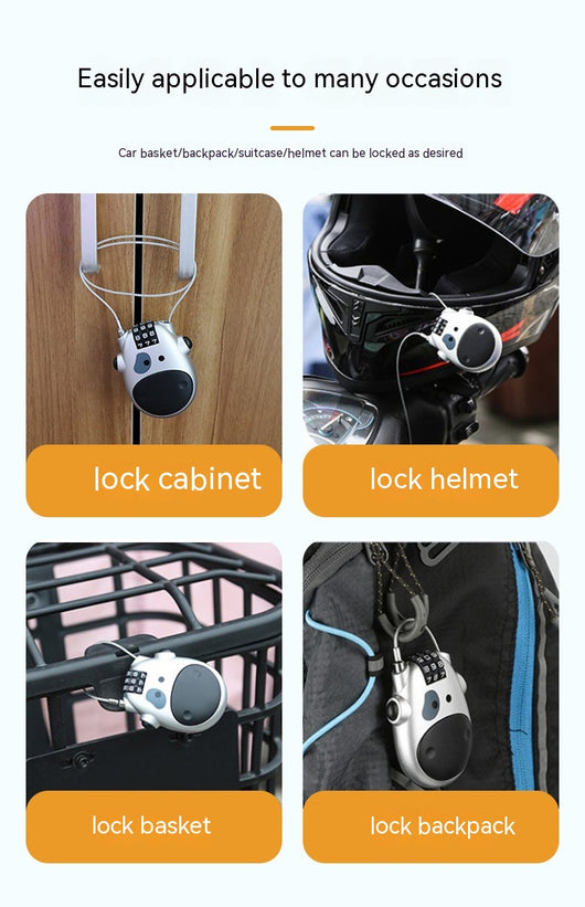 Candado Retráctil de Cable para Bicicleta, Motocicleta y Casco - Image 15