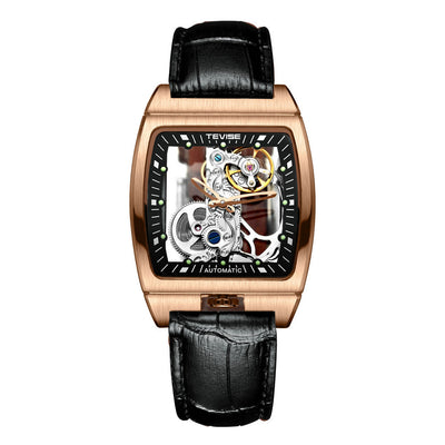Reloj Mecánico Automático de Cuero para Hombre con Movimiento de Larga Duración - Image 9