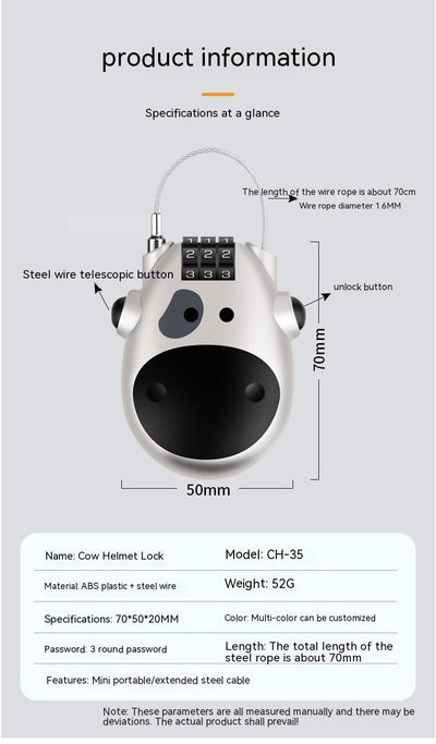 Candado Retráctil de Cable para Bicicleta, Motocicleta y Casco - Image 25