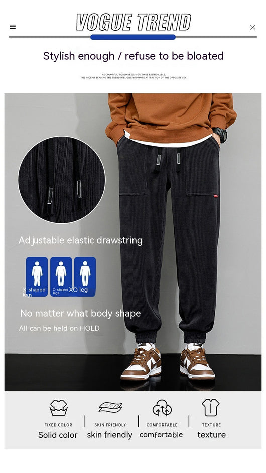Pantalones de Pana Ancha Talla Grande para Hombre - Estilo Deportivo Casual - Image 20