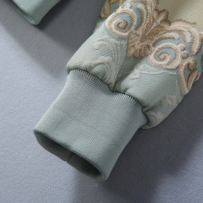 Chaqueta Beisbolera Larga con Peonia Cristalizada y Bordado en Relieve para Mujer - Image 40