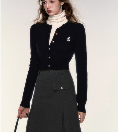 Cardigan Corto de Lana Cuello Redondo - Image 12