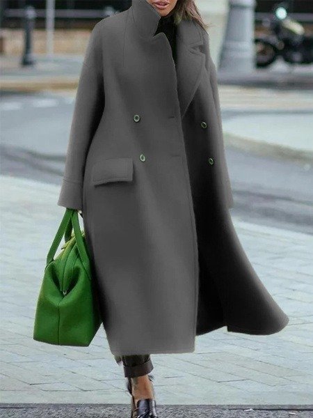 Abrigo de Lana Largo Liso - Elegancia y Confort para Diario - Image 14