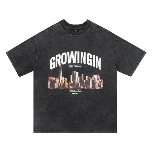 Playera Estampada Paisaje Urbano de Manga Corta para Hombre - Image 29