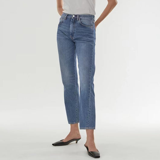 Jeans Tiro Alto Elásticos Retorcidos Cortos Estilo Europeo - Image 25