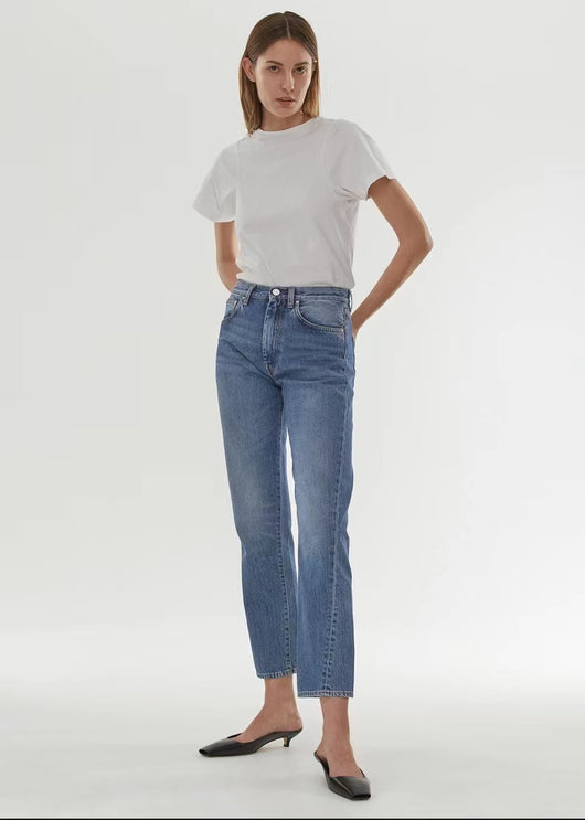 Jeans Tiro Alto Elásticos Retorcidos Cortos Estilo Europeo - Image 27