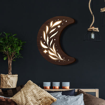Lámpara Colgante Bohemia con Hoja de Madera Tridimensional - Image 12