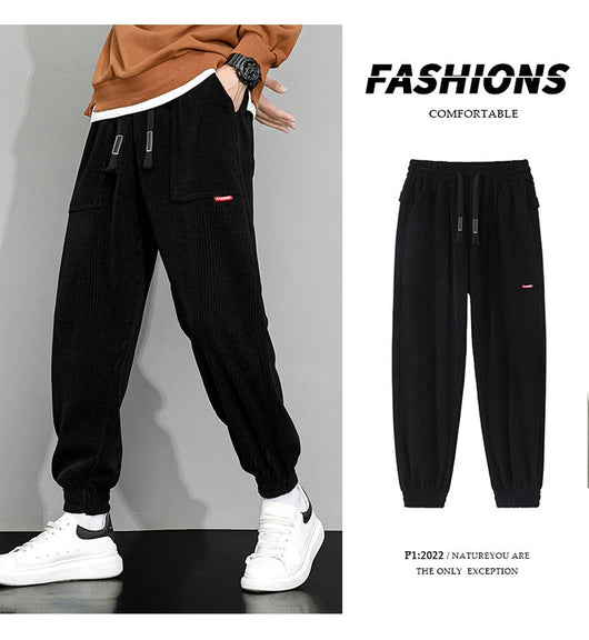 Pantalones de Pana Ancha Talla Grande para Hombre - Estilo Deportivo Casual - Image 44