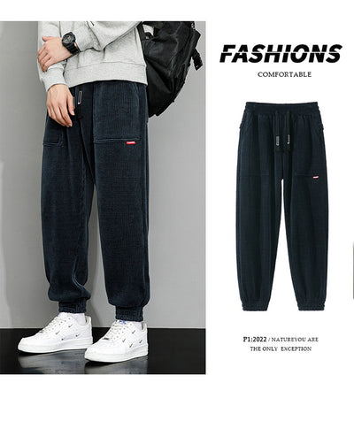 Pantalones de Pana Ancha Talla Grande para Hombre - Estilo Deportivo Casual - Image 46
