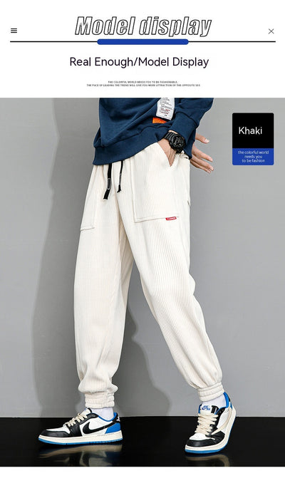Pantalones de Pana Ancha Talla Grande para Hombre - Estilo Deportivo Casual - Image 50