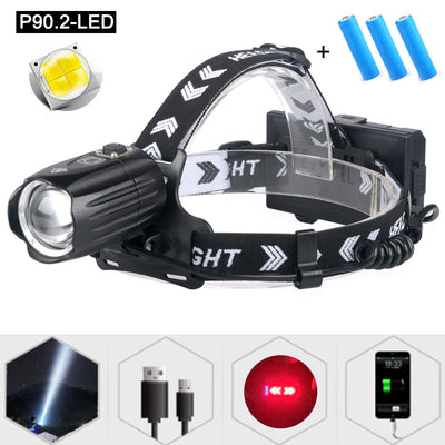 Linterna Frontal LED Recargable USB con Pantalla Digital y Batería Integrada - Image 8